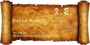 Kalla Rudolf névjegykártya